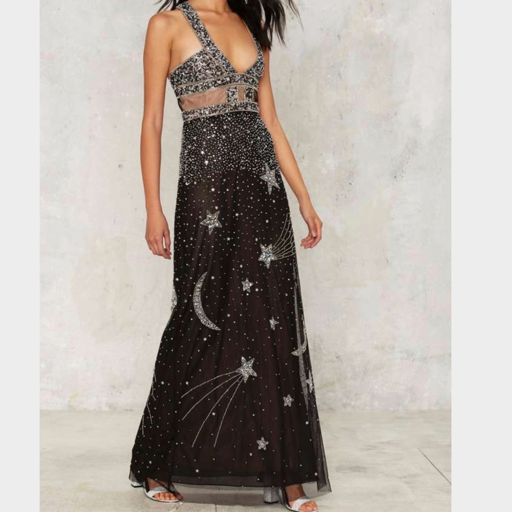 969🐰💛 Nasty Gal Dancing Out in Space Maxi Dress